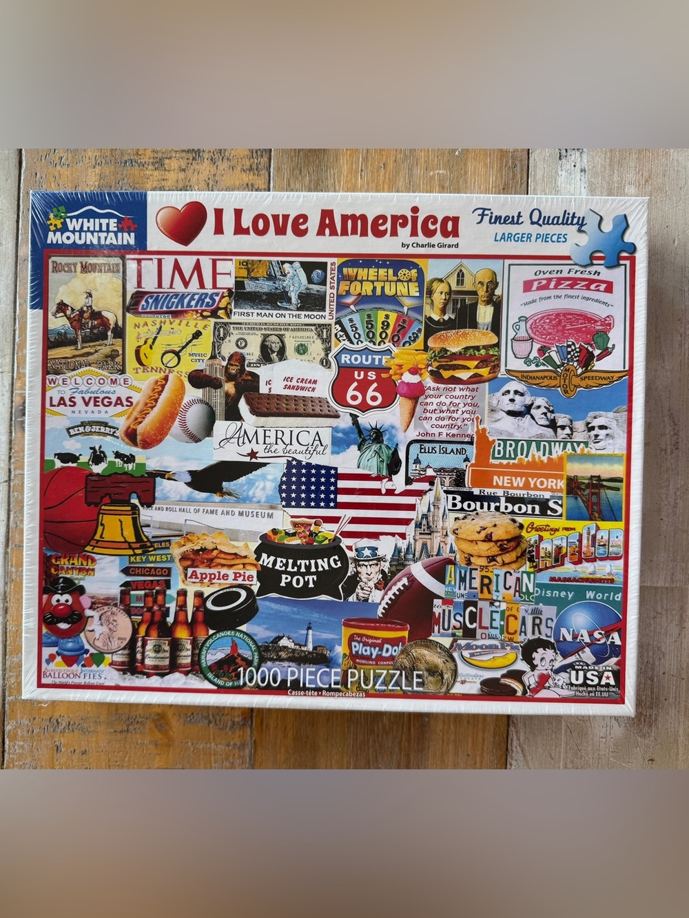 White Mountain I LOVE AMERICA by Charlie Girard Puzzle 1000 Pieces #1279 SEALED!